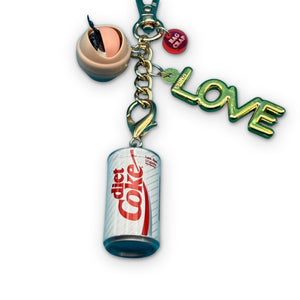 'Eye Love Diet Coke' Gold   Chain - vintage bag charm packs nostalgia vintage y2k vintage keychain vintage charms for bag nostalgia vintage keychains y2k collectible - Bag Crap