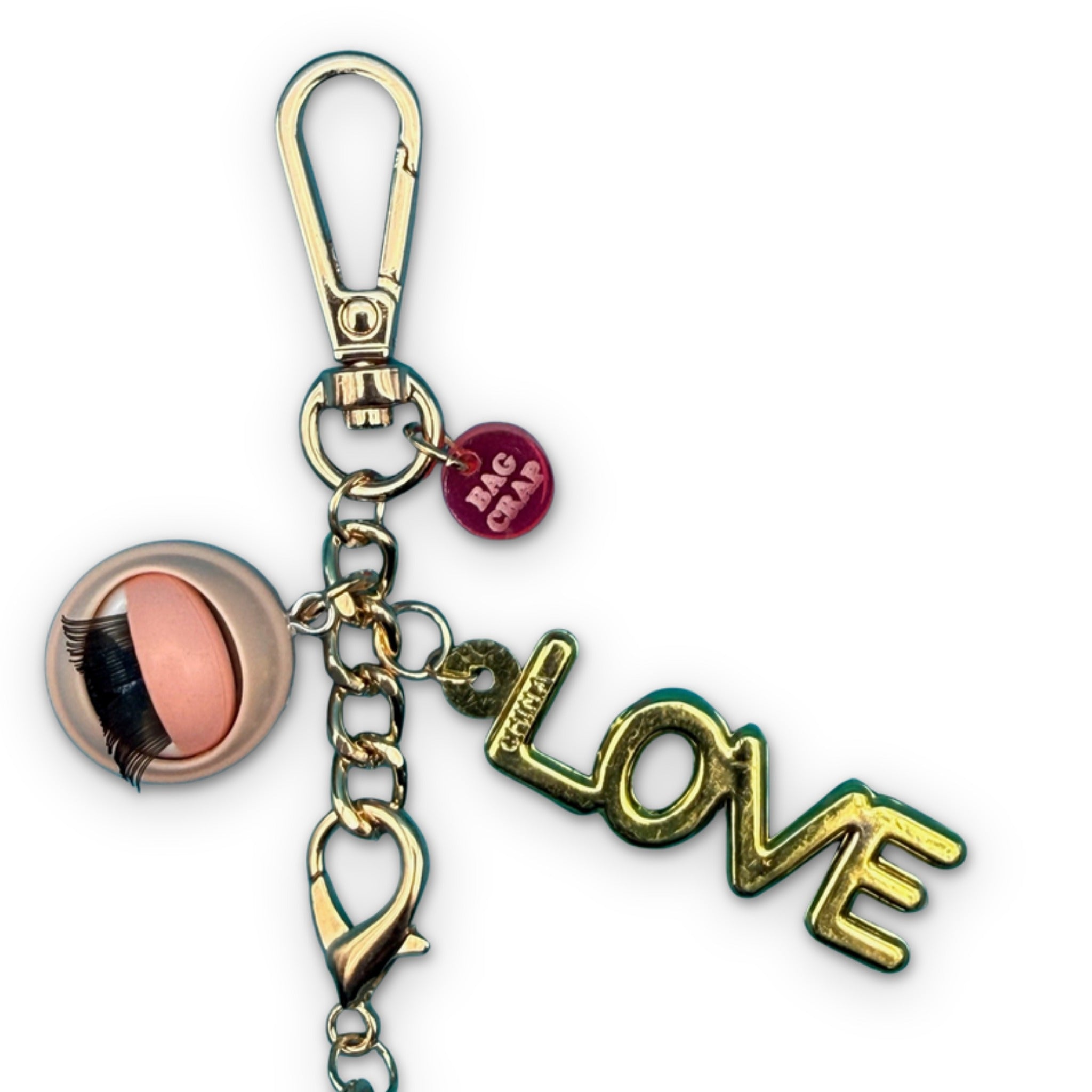 'Eye Love Diet Coke' Gold   Chain - vintage bag charm packs nostalgia vintage y2k vintage keychain vintage charms for bag nostalgia vintage keychains y2k collectible - Bag Crap