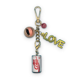 'Eye Love Diet Coke' Gold   Chain - vintage bag charm packs nostalgia vintage y2k vintage keychain vintage charms for bag nostalgia vintage keychains y2k collectible - Bag Crap