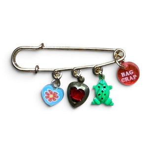 Junk Gold Safety Pin  Sets - vintage bag charm packs nostalgia vintage y2k vintage keychain vintage charms for bag nostalgia vintage keychains y2k collectible - Bag Crap