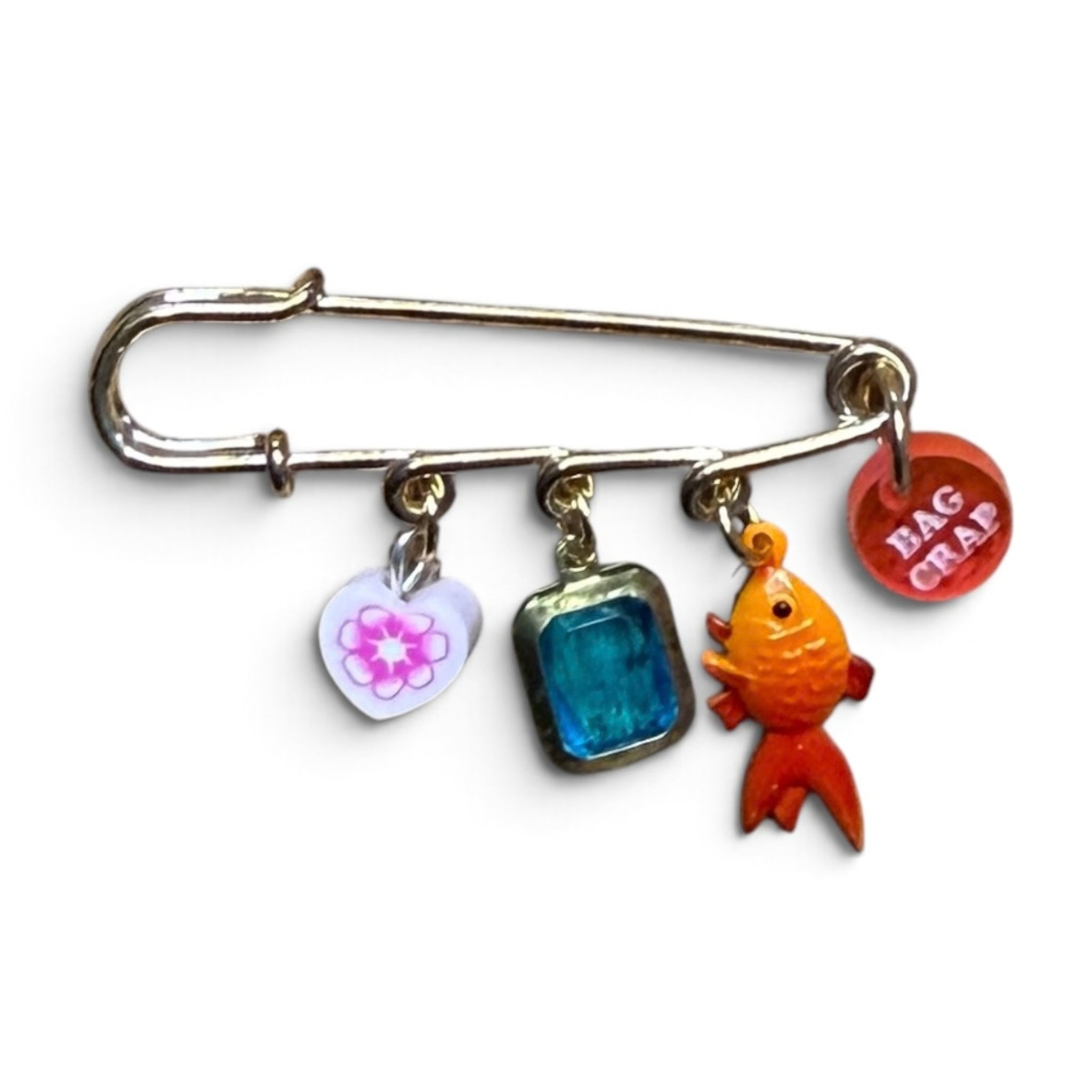 Junk Gold Safety Pin  Sets - vintage bag charm packs nostalgia vintage y2k vintage keychain vintage charms for bag nostalgia vintage keychains y2k collectible - Bag Crap