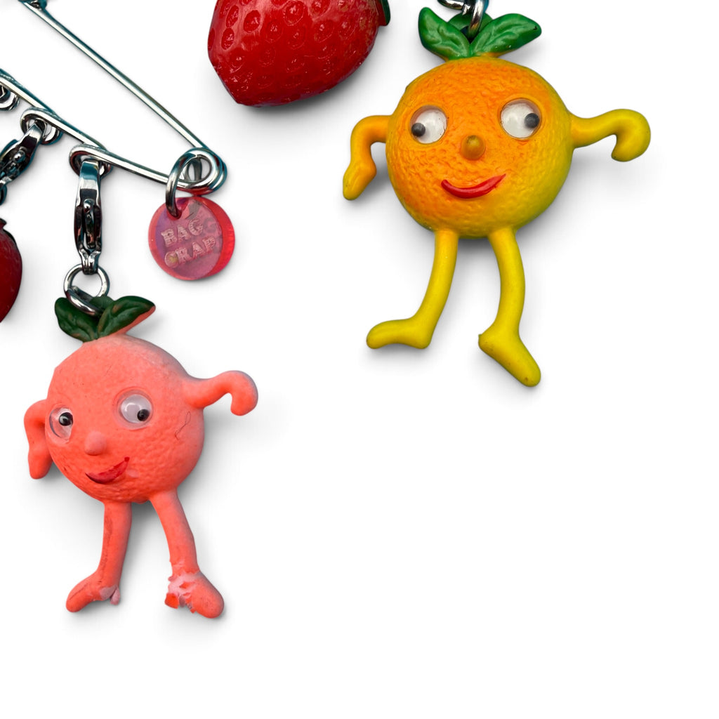 Vintage Fruit Character Safety Pin Charm Sets