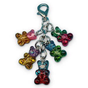 Glitter Gummy Bear Cluster -  vintage keychain vintage charms for bag nostalgia vintage keychains y2k collectible - Bag Crap