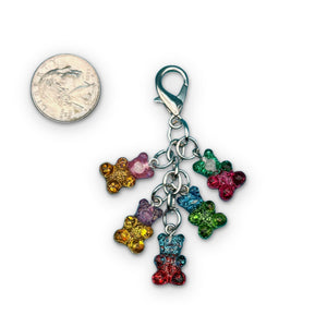 Glitter Gummy Bear Cluster -  vintage keychain vintage charms for bag nostalgia vintage keychains y2k collectible - Bag Crap