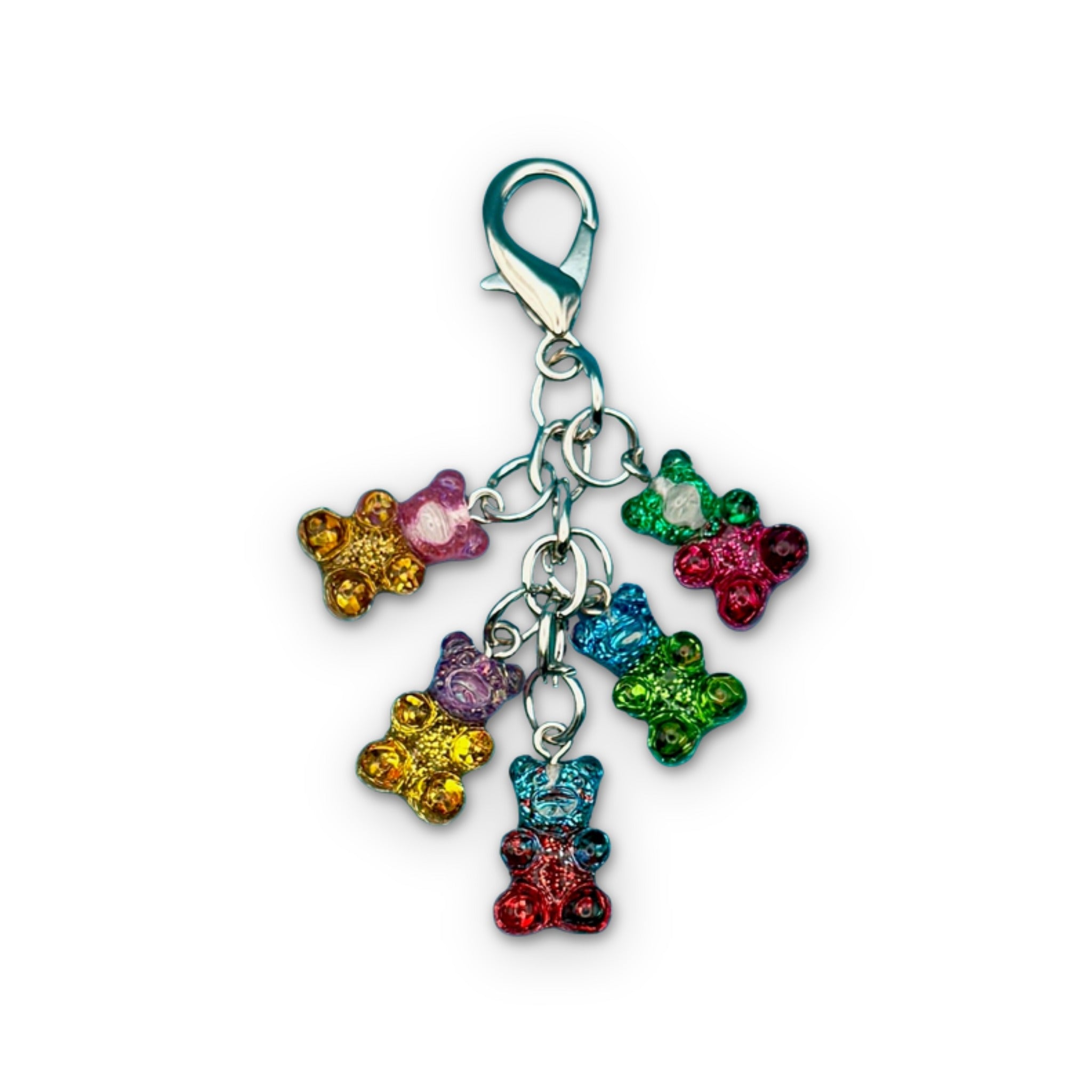 Glitter Gummy Bear Cluster -  vintage keychain vintage charms for bag nostalgia vintage keychains y2k collectible - Bag Crap