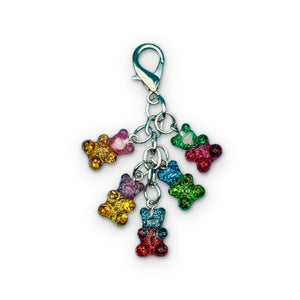 Glitter Gummy Bear Cluster -  vintage keychain vintage charms for bag nostalgia vintage keychains y2k collectible - Bag Crap