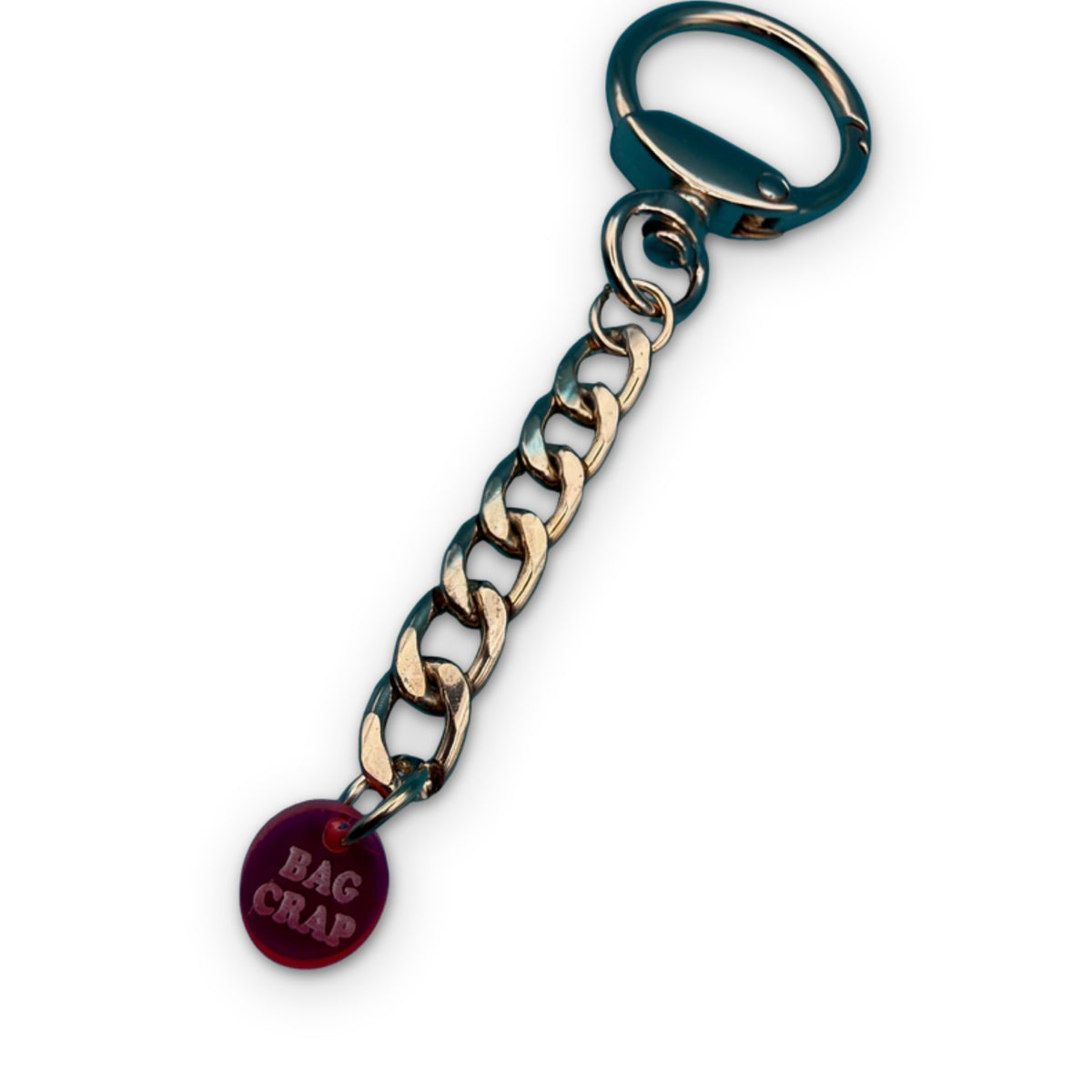 Gold Metal 5" Short Bag Charm Chain on a white background