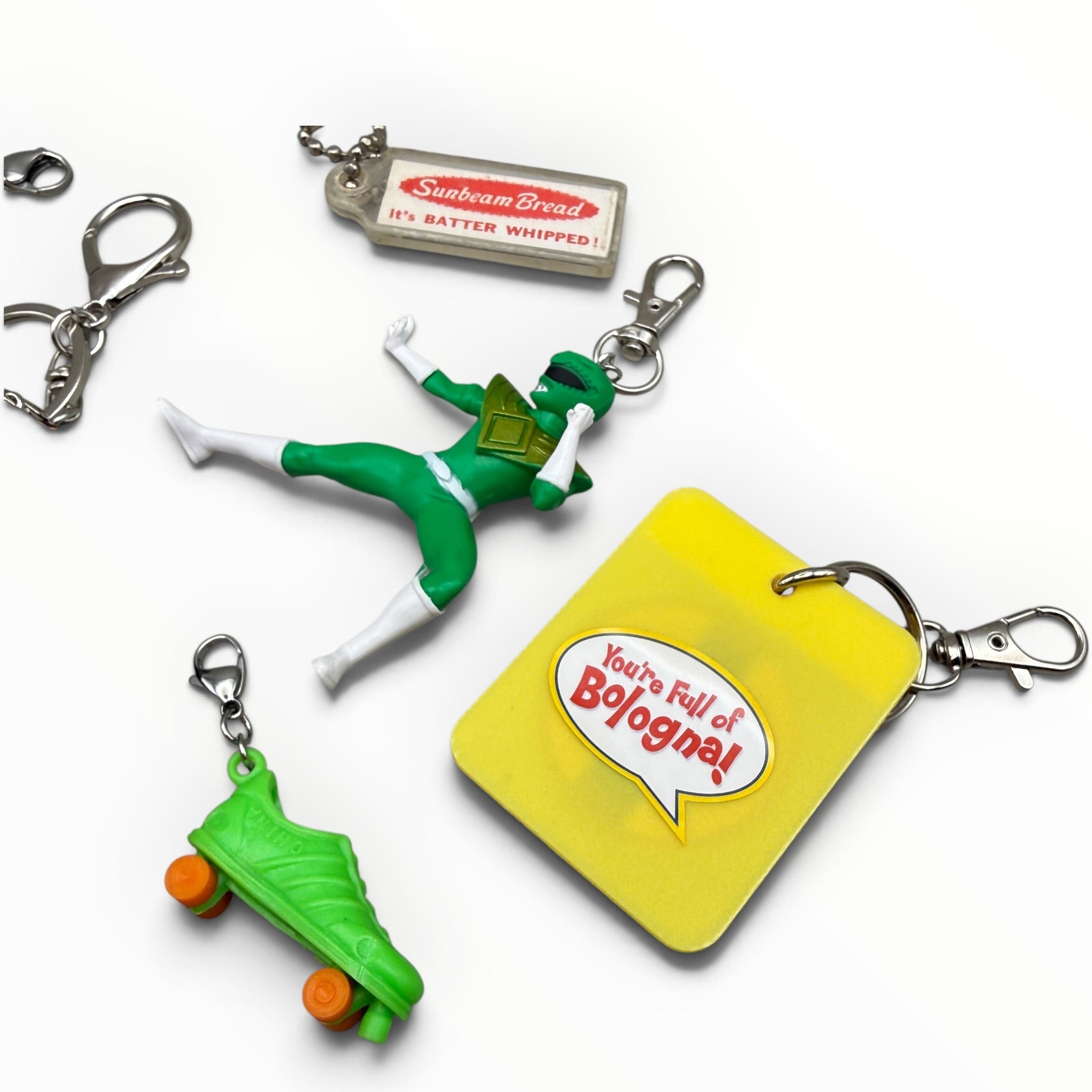 Junk Drawer s &  s: Green & Peach - barbie doll toy pink rare vintage keychain vintage charms for bag nostalgia vintage keychains y2k collectible - Bag Crap