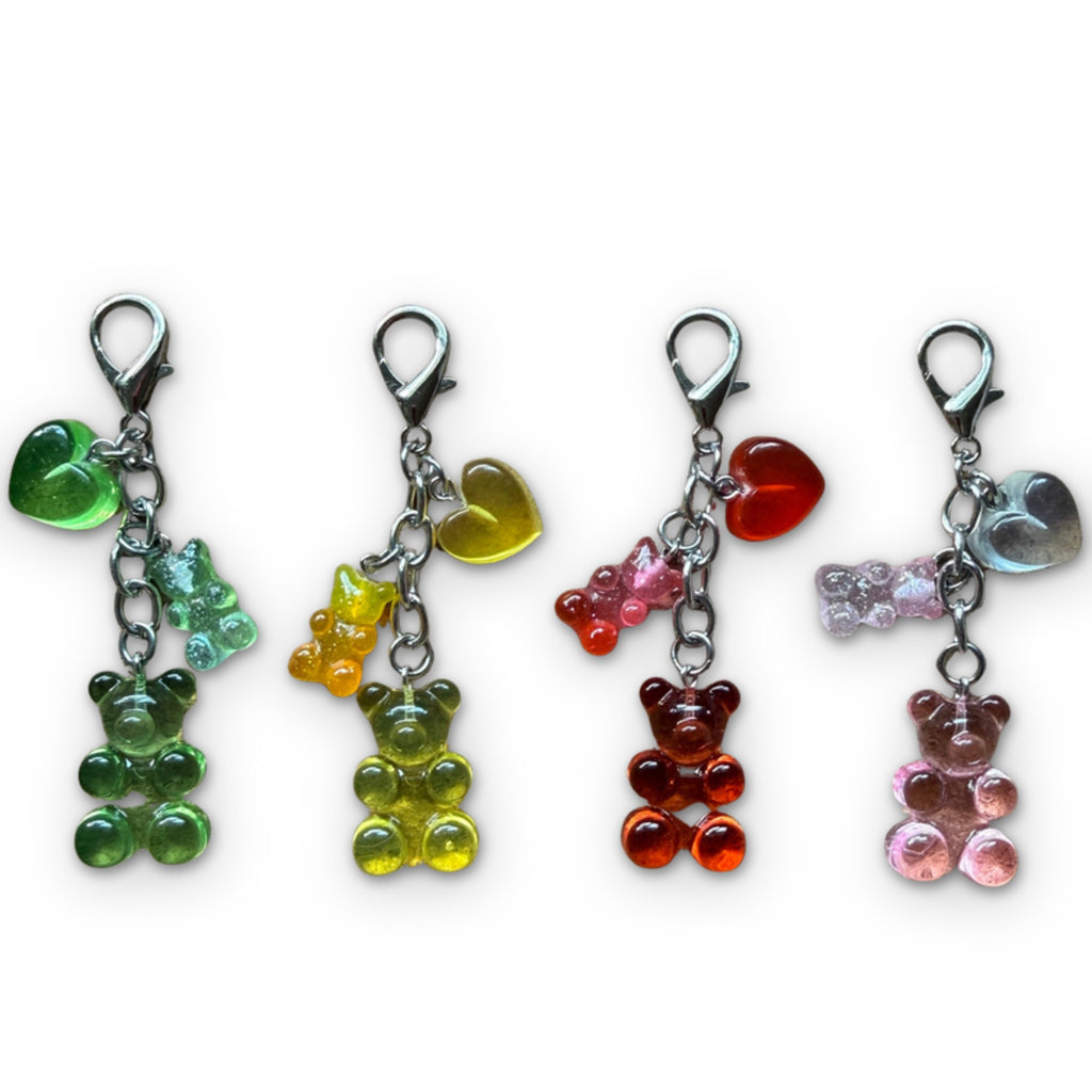 Gummy Bear Candy Mini Bag Charm - Silver