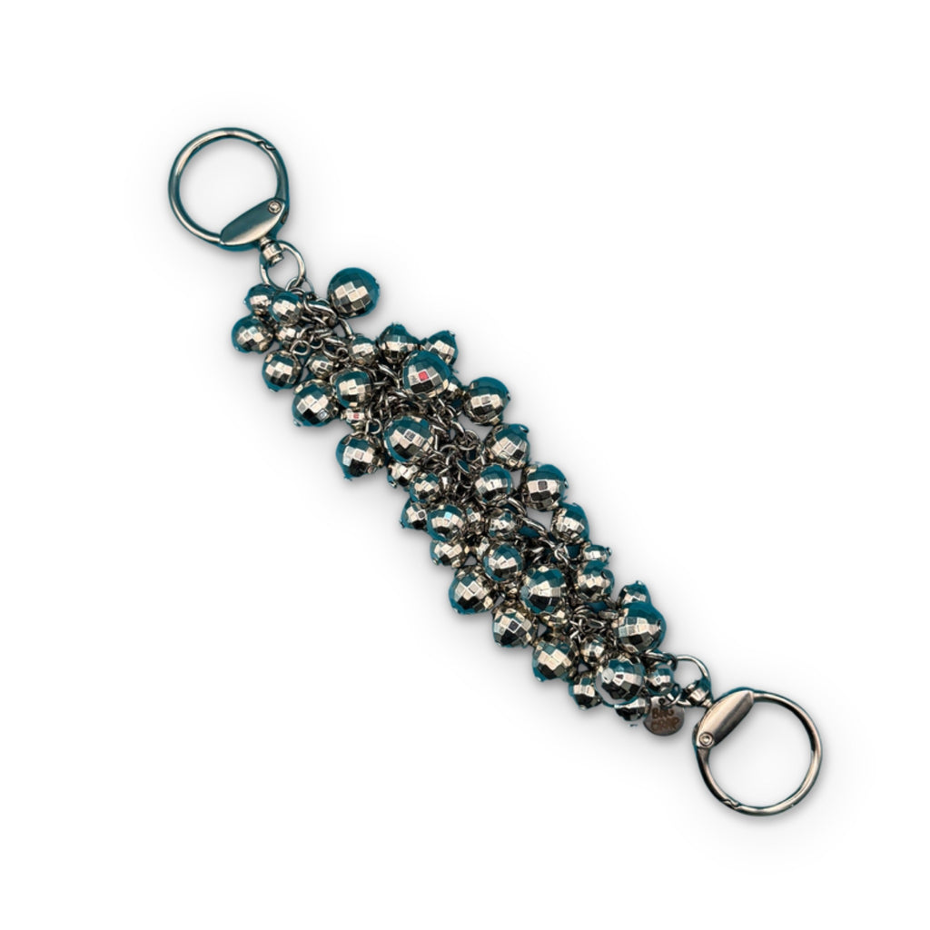 Handcrafted Disco Ball Silver Bag Charm Chain