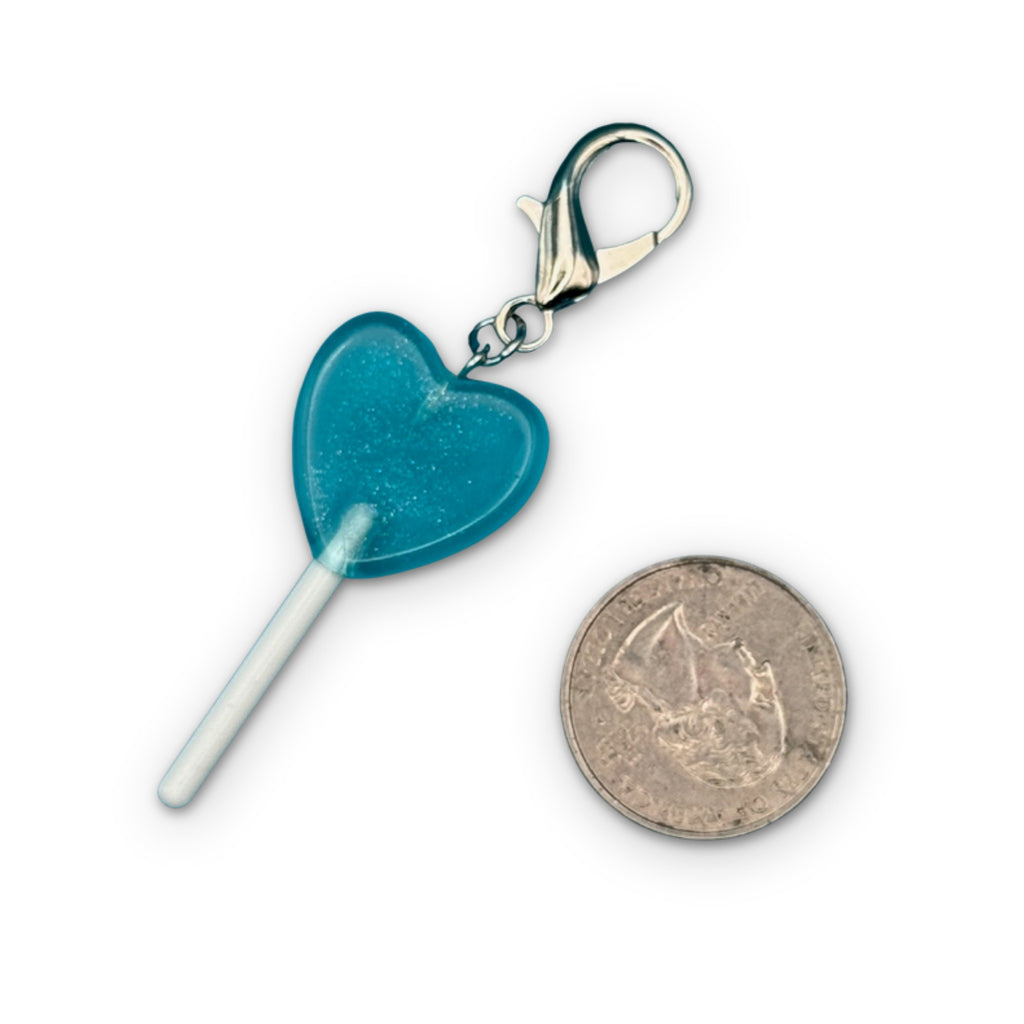 Heart Shaped Lollipop Candy Bag Charm Keychains