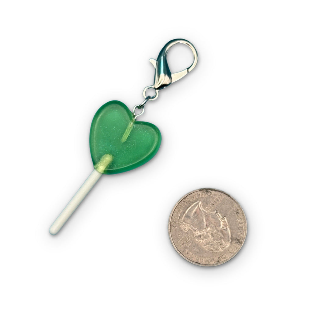 Heart Shaped Lollipop Candy Bag Charm Keychains
