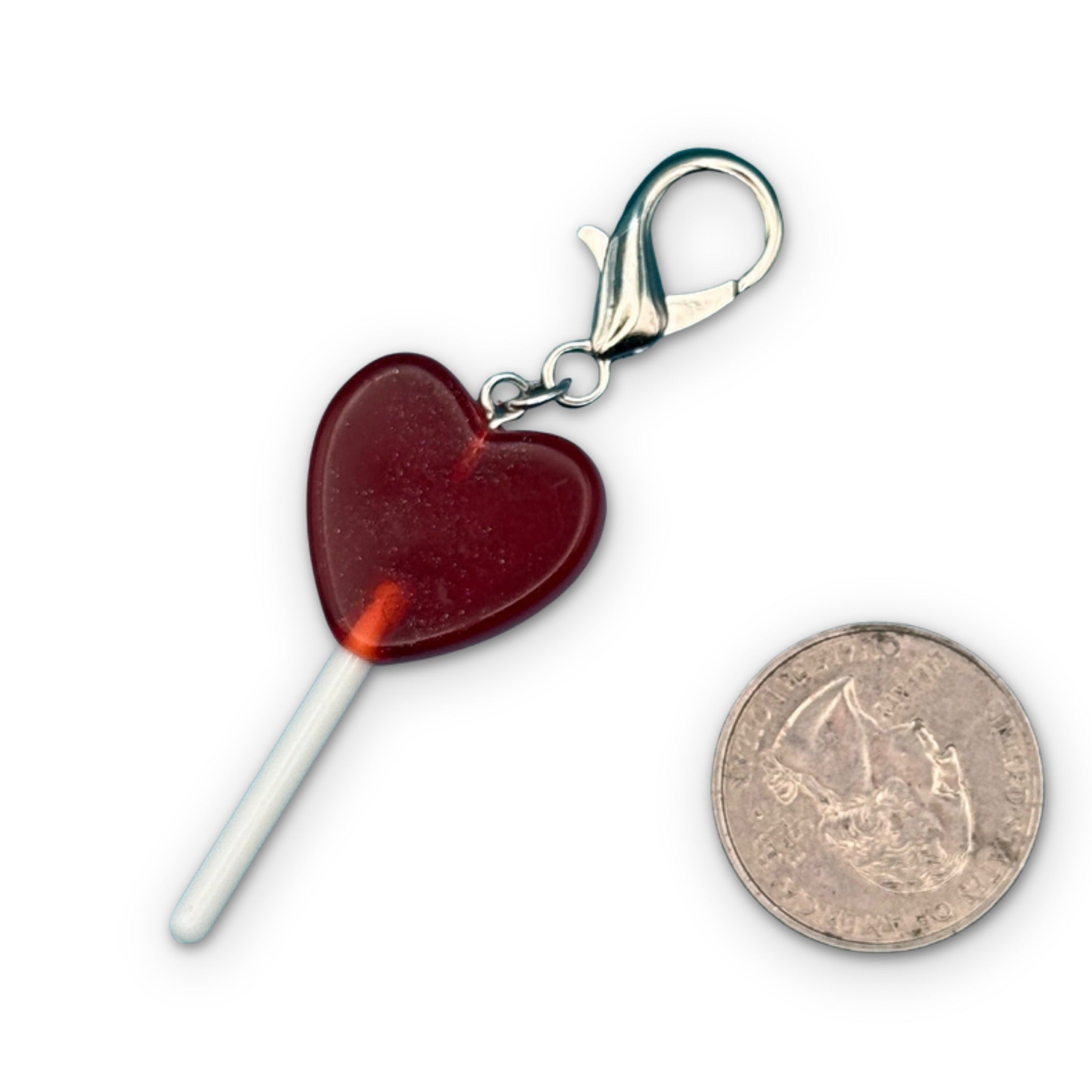 Heart Shaped Lollipop Candy  s -  vintage keychain vintage charms for bag nostalgia vintage keychains y2k collectible - Bag Crap