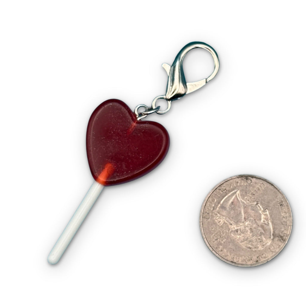 Heart Shaped Lollipop Candy Bag Charm Keychains