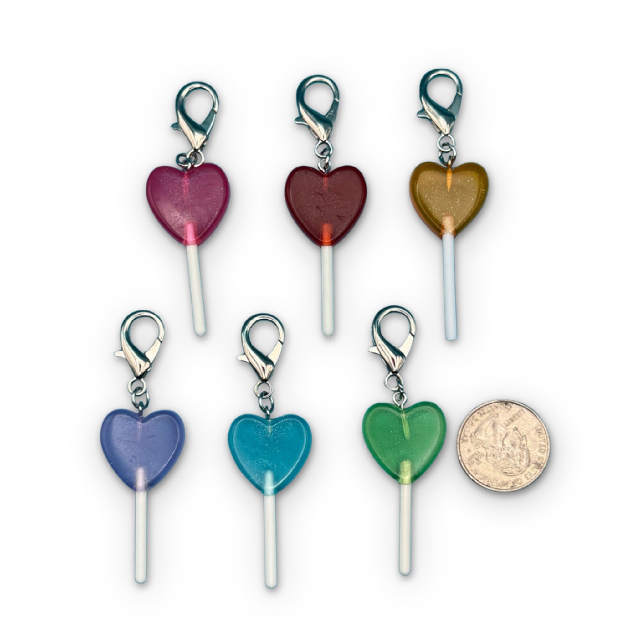 Heart Shaped Lollipop Candy  s -  vintage keychain vintage charms for bag nostalgia vintage keychains y2k collectible - Bag Crap