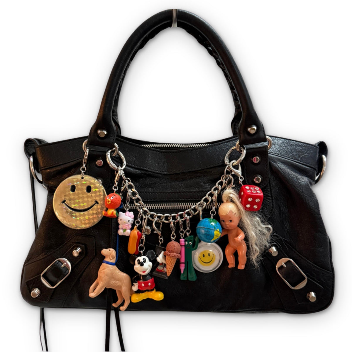 Junk Drawer Vintage Keychains & Mini Charm Collection on a white background