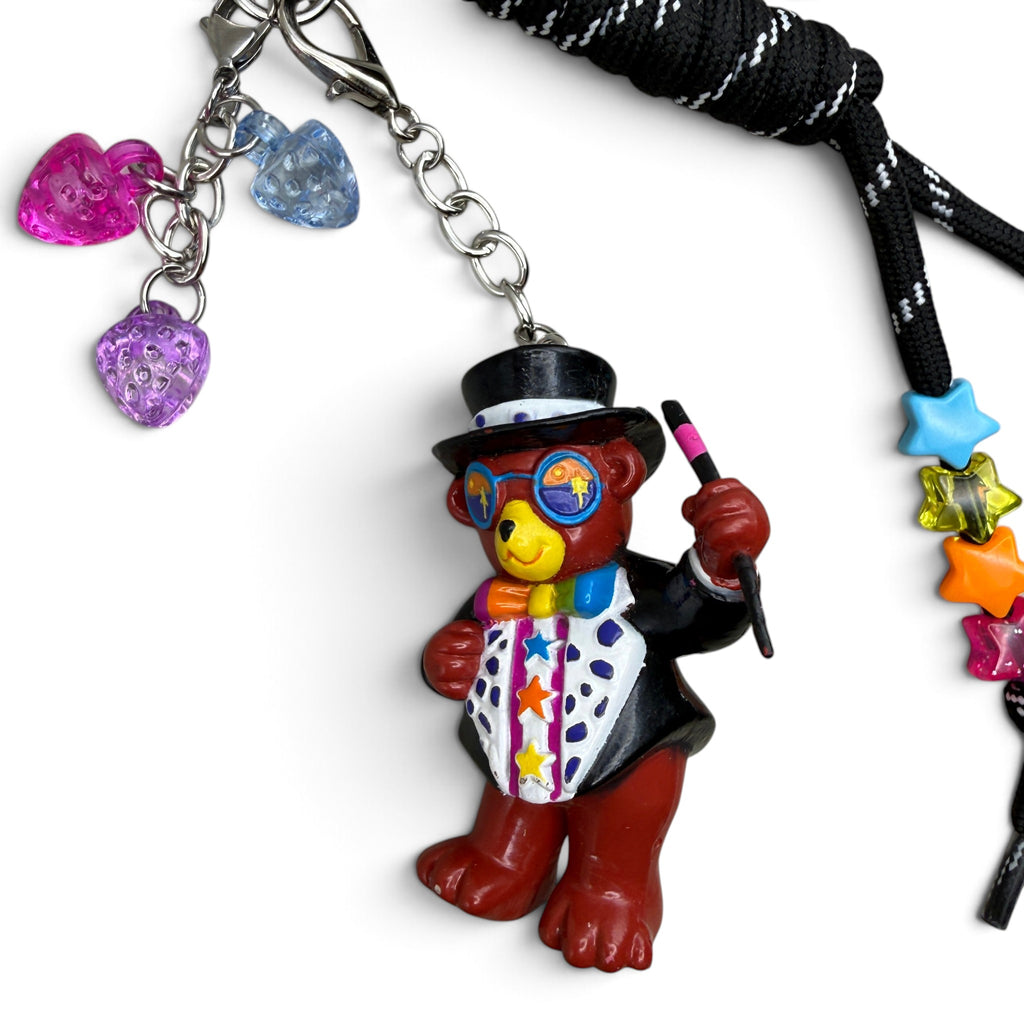 Vintage Lisa Frank Hollywood Bear 3D Figure Bag Charm Set