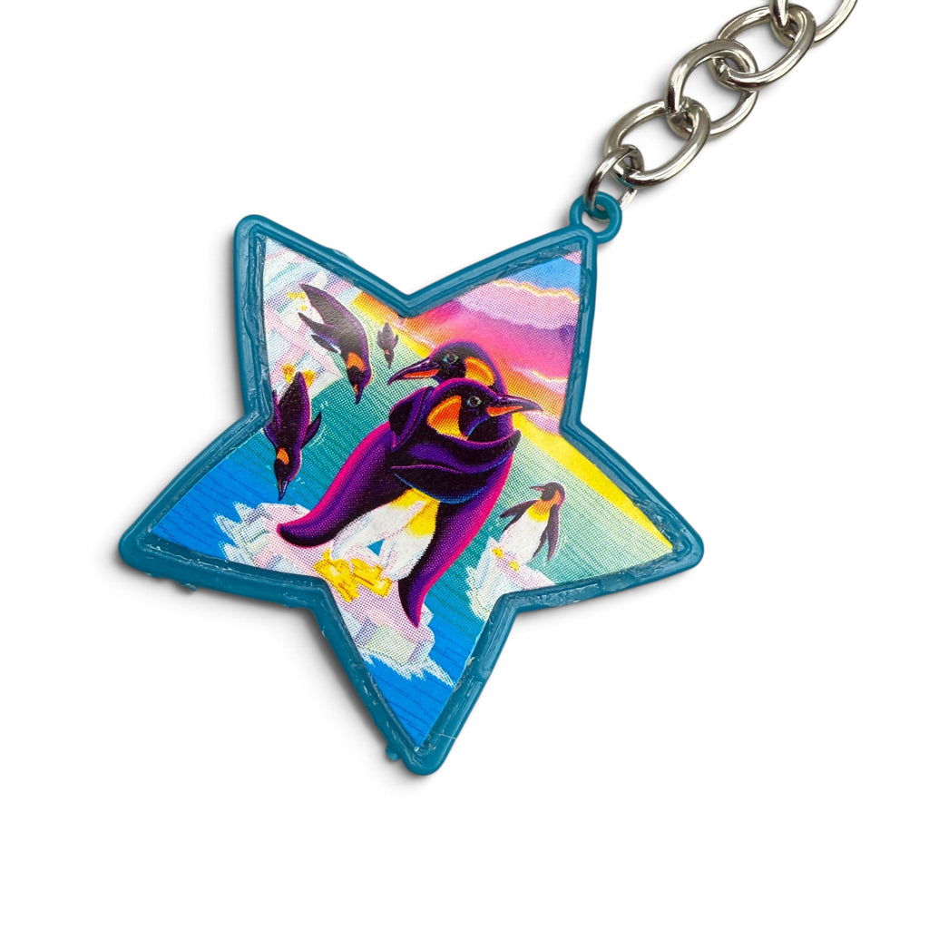 Vintage Lisa Frank Penguin Star Bag Charm Set