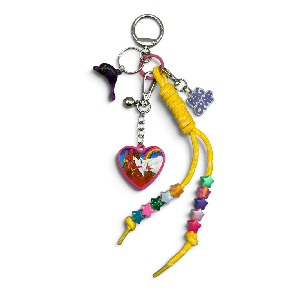 Vintage Lisa Frank Horse & Roses Bag Charm Set