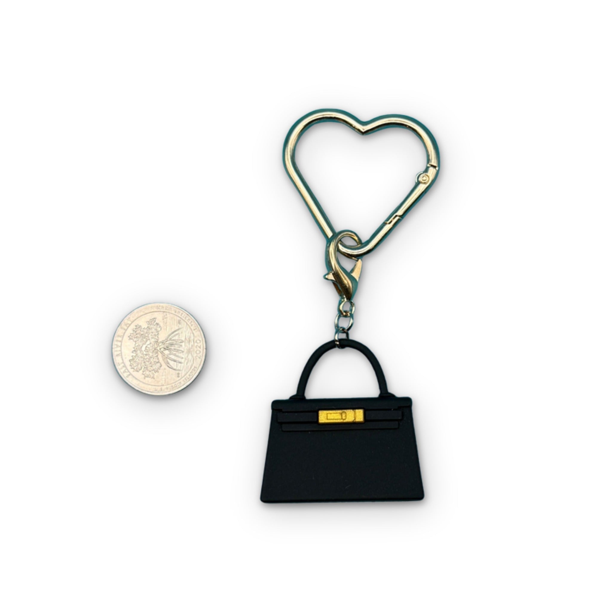Mini Designer Hand Trinket  + Gold Heart Carabiner -  vintage keychain vintage charms for bag nostalgia vintage keychains y2k collectible - Bag Crap