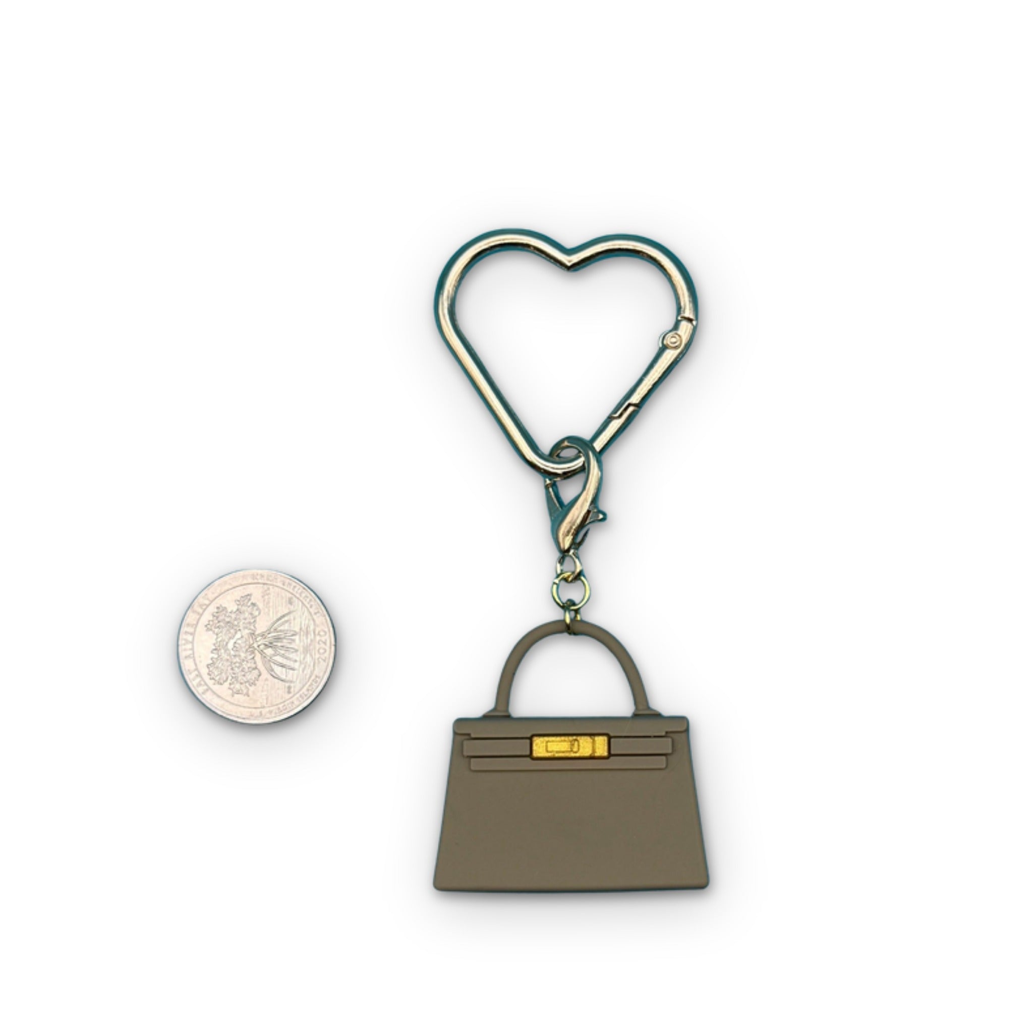 Mini Designer Hand Trinket  + Gold Heart Carabiner -  vintage keychain vintage charms for bag nostalgia vintage keychains y2k collectible - Bag Crap