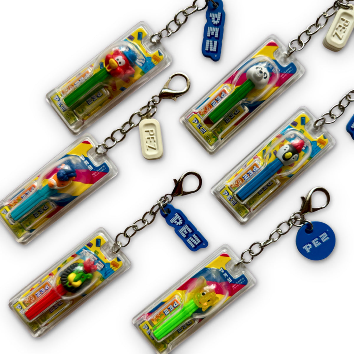Mini Pez Candy Package Bag Charms on a white background