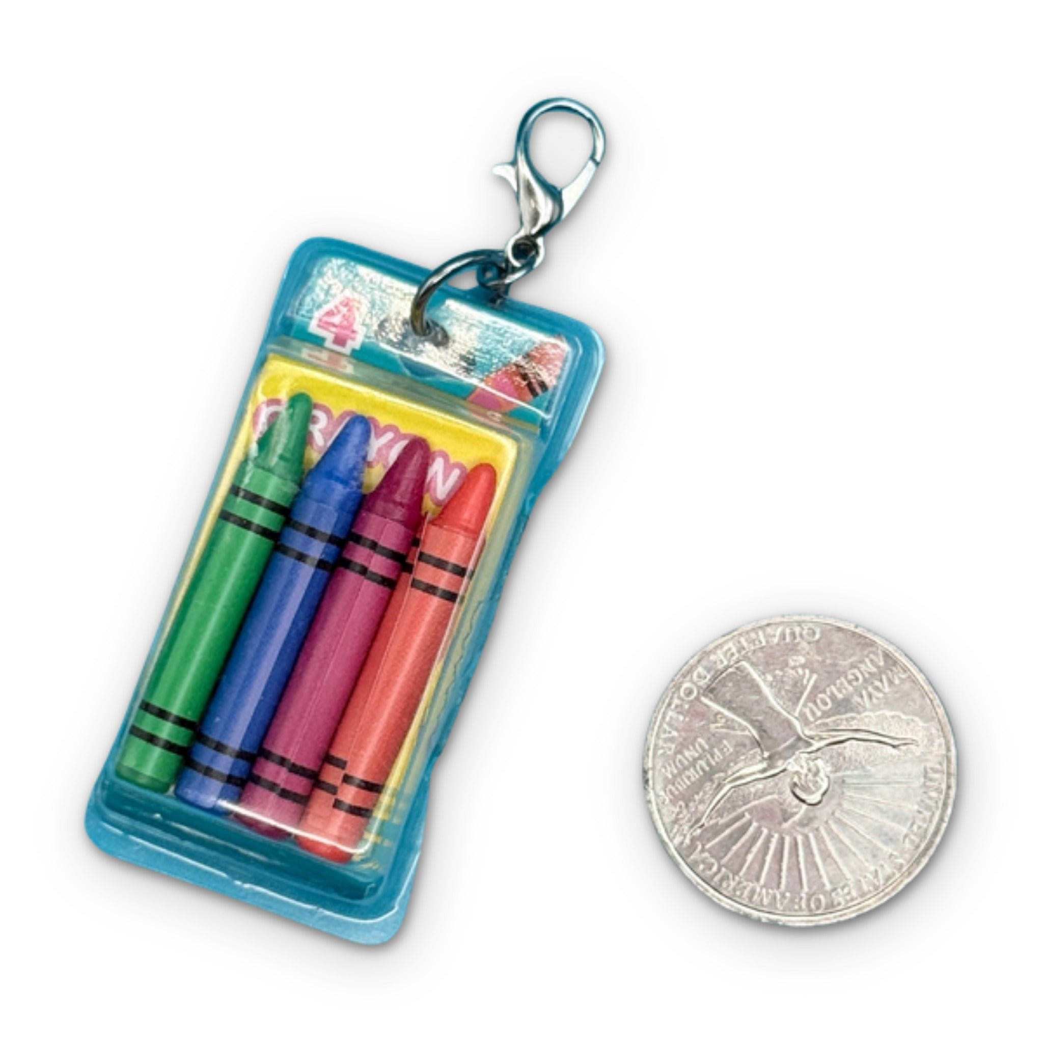 Mini School Supplies Silver Trinket  s -  vintage keychain vintage charms for bag nostalgia vintage keychains y2k collectible - Bag Crap