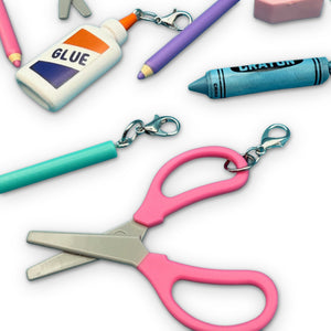 Mini School Supplies Silver Trinket  s -  vintage keychain vintage charms for bag nostalgia vintage keychains y2k collectible - Bag Crap