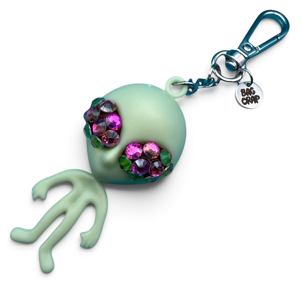 Bag Crap Bedazzled Alien Bag Charm Accessory