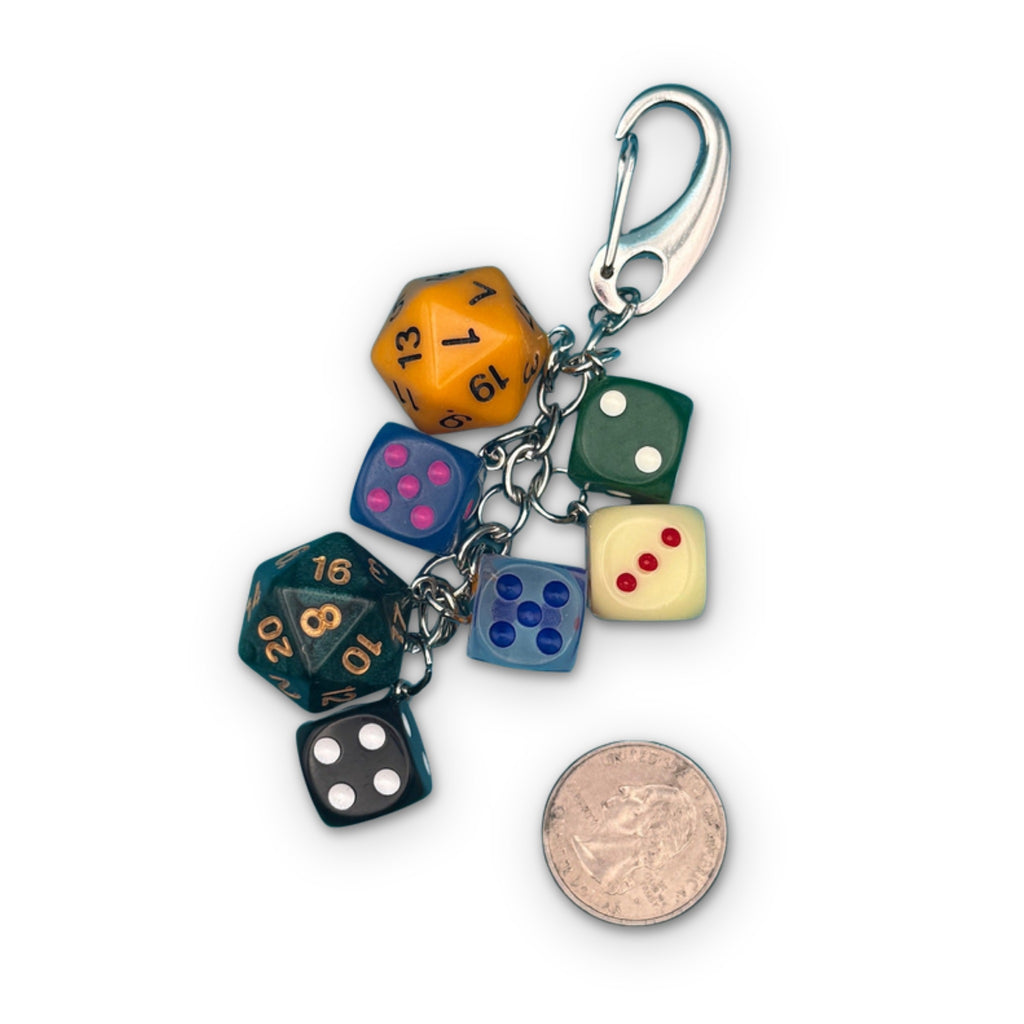 Modern Mixed Colorful Dice Charm Chain