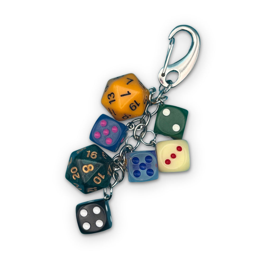 Modern Mixed Colorful Dice Charm Chain