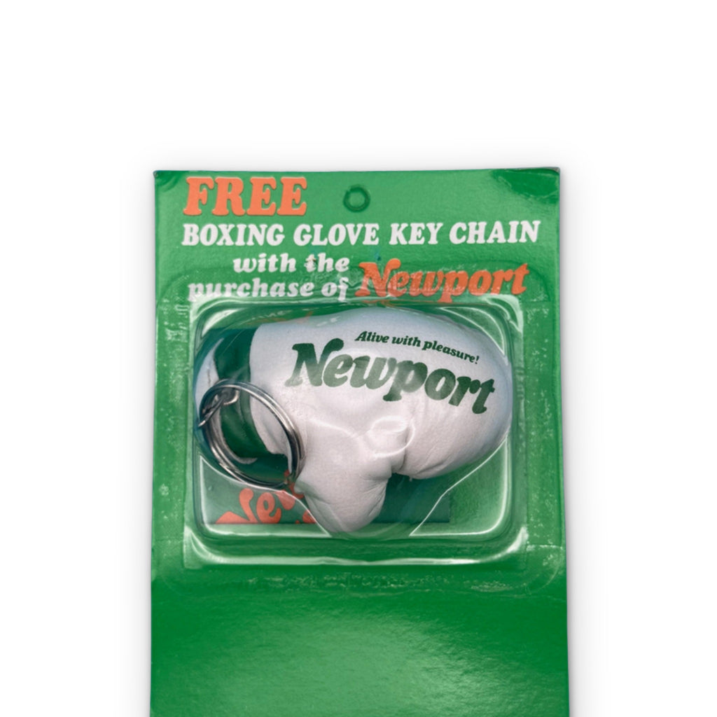 NIP 1987 Vintage Keychain: Newport Cigarettes Boxing Glove Keychain