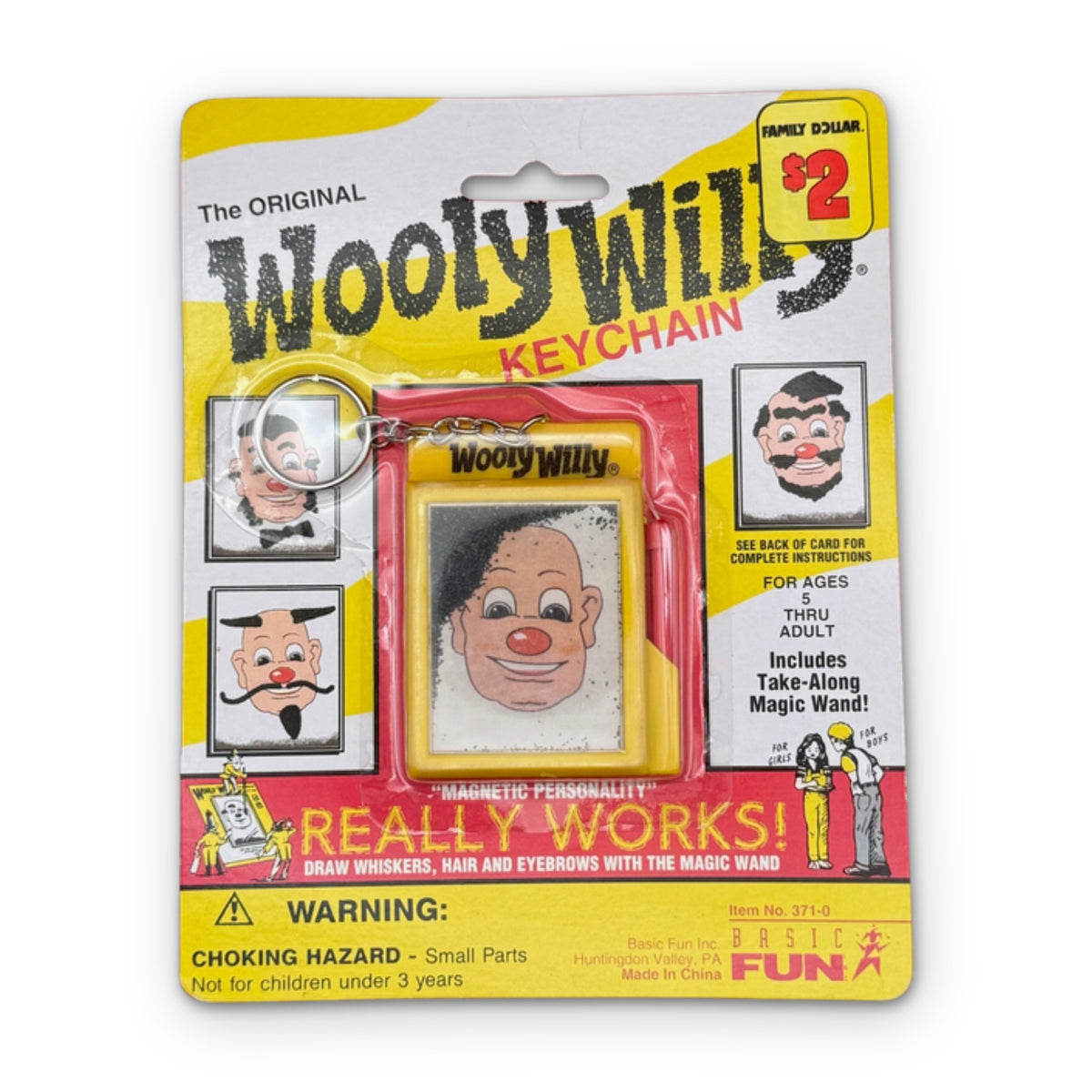 NIP 90s Vintage Keychain: The Original Wooly Willy on a white background
