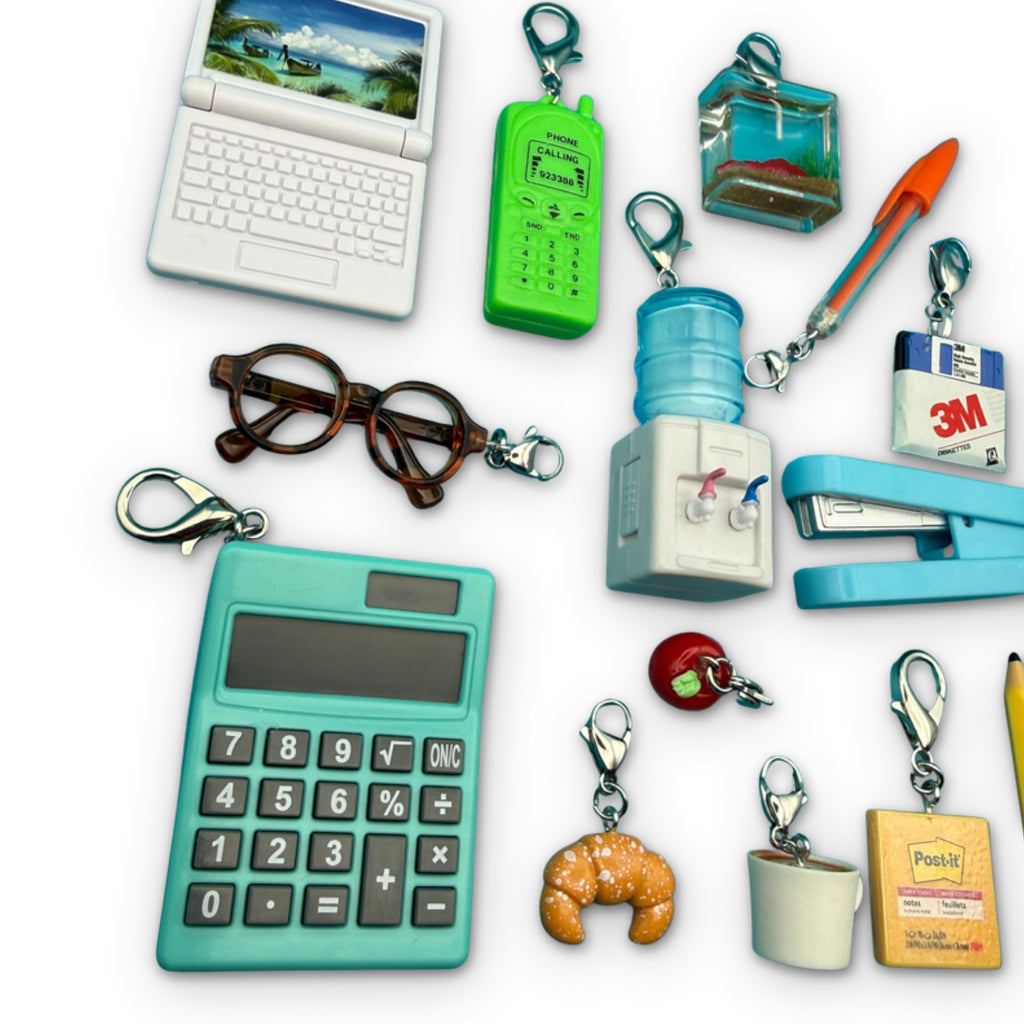 Office Supplies Mini Bag Charm Pendants