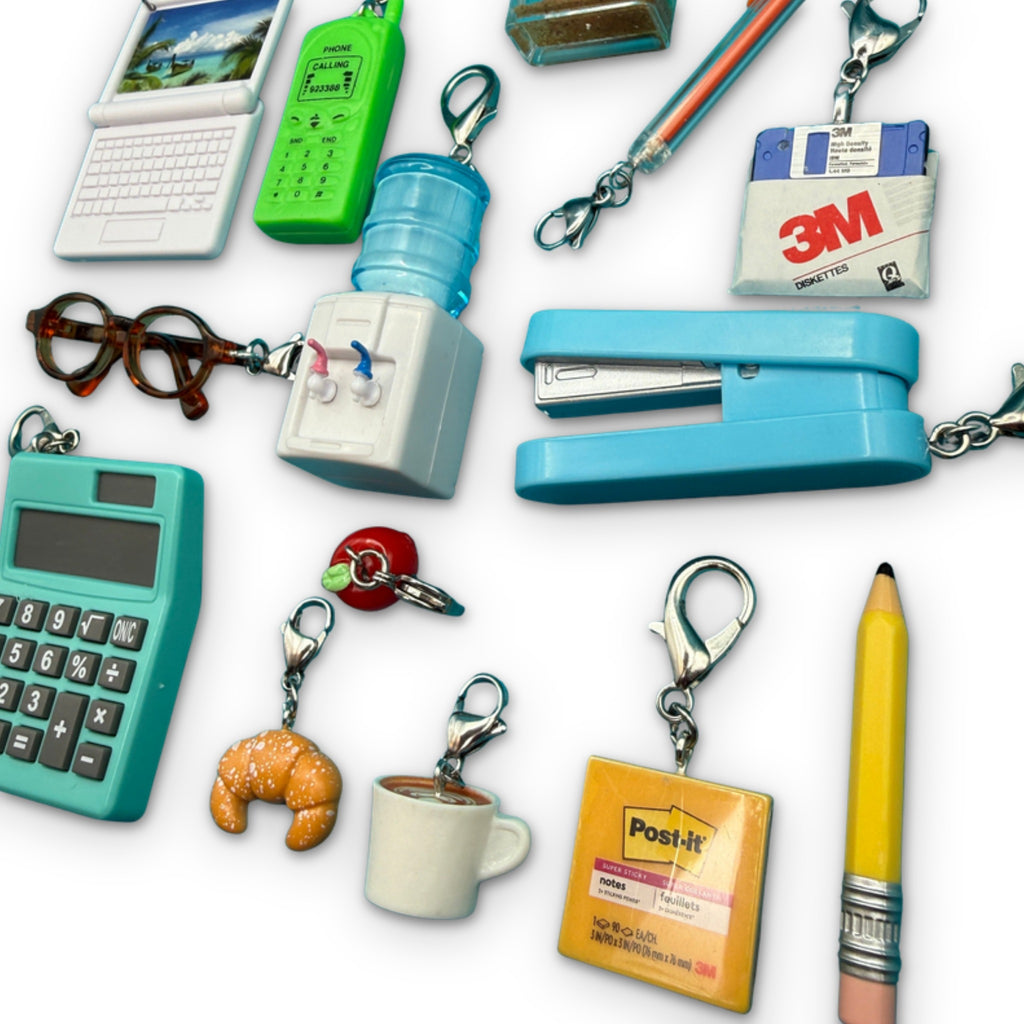 Office Supplies Mini Bag Charm Pendants