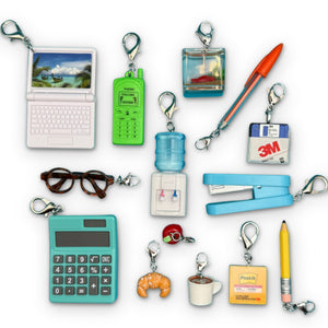 Office Supplies Mini   Pendants -  vintage keychain vintage charms for bag nostalgia vintage keychains y2k collectible - Bag Crap