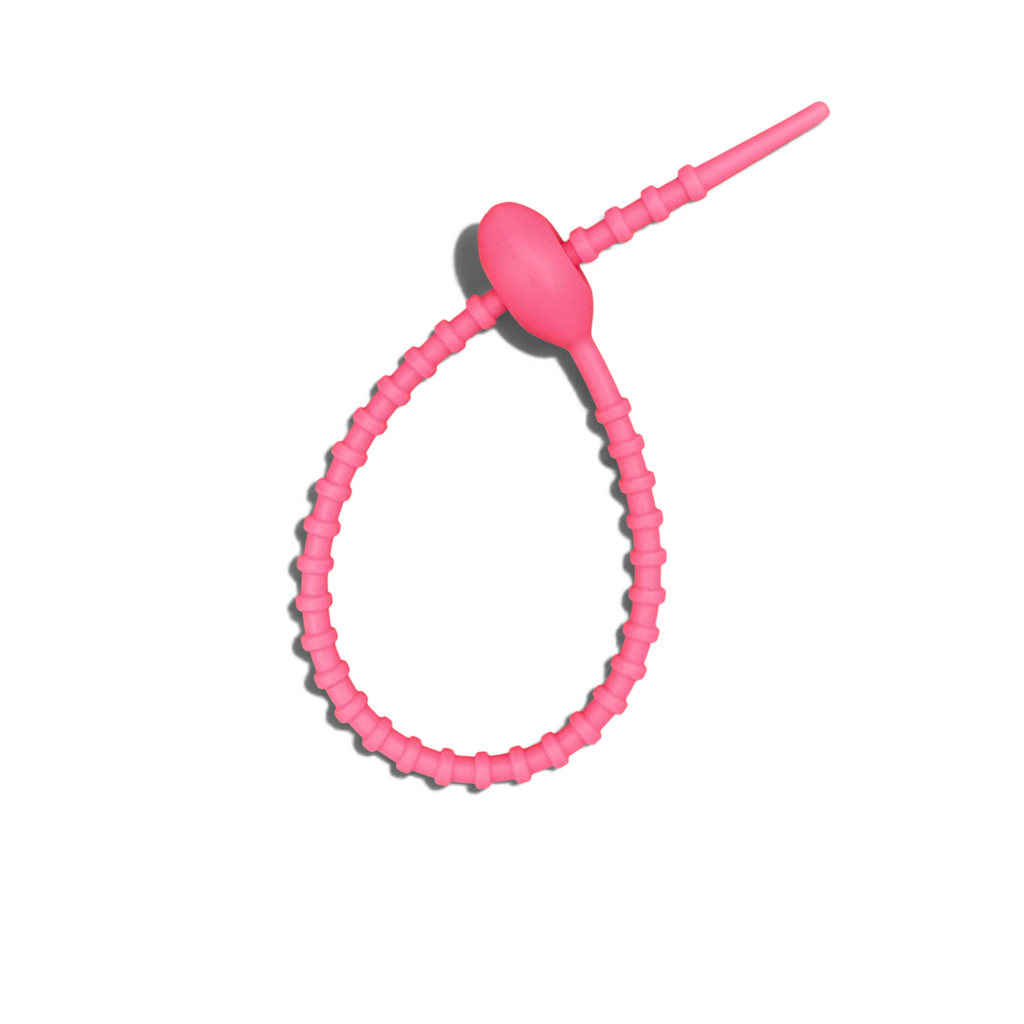Rubber Zip Tie Bag Charm Keychain Attachments: Primary Colors