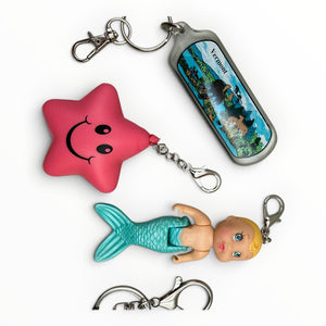 Junk Drawer  s & s: Pink & Teal - barbie doll toy pink rare vintage keychain vintage charms for bag nostalgia vintage keychains y2k collectible - Bag Crap