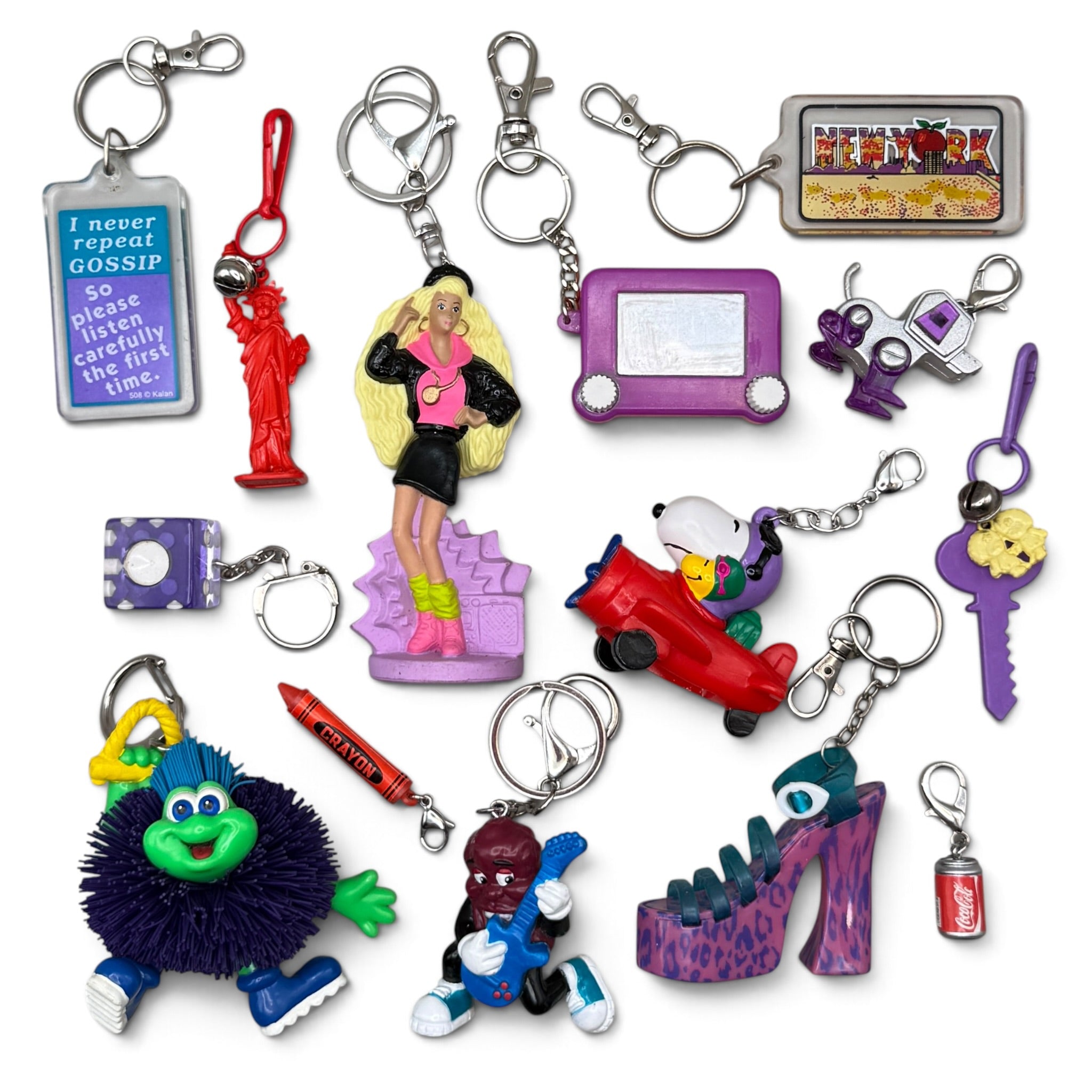 Junk Drawer s &  s: Purple & Red - barbie doll toy pink rare vintage keychain vintage charms for bag nostalgia vintage keychains y2k collectible - Bag Crap