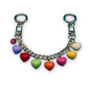 Rainbow Heart Gold   Chain - vintage bag charm chains silver nostalgia vintage y2k vintage keychain vintage charms for bag nostalgia vintage keychains y2k collectible - Bag Crap