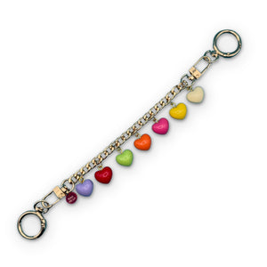 Rainbow Heart Gold   Chain - vintage bag charm chains silver nostalgia vintage y2k vintage keychain vintage charms for bag nostalgia vintage keychains y2k collectible - Bag Crap
