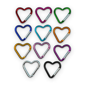 Rainbow Heart Shaped Metal Carabiner Clips: You Pick - clips carabiners charms keychains bag designer vintage keychain vintage charms for bag nostalgia vintage keychains y2k collectible - Bag Crap