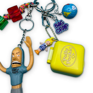 Rare  Beavis Cornholio + Polly Pocket   Pack - vintage bag charm packs nostalgia vintage y2k vintage keychain vintage charms for bag nostalgia vintage keychains y2k collectible - Bag Crap