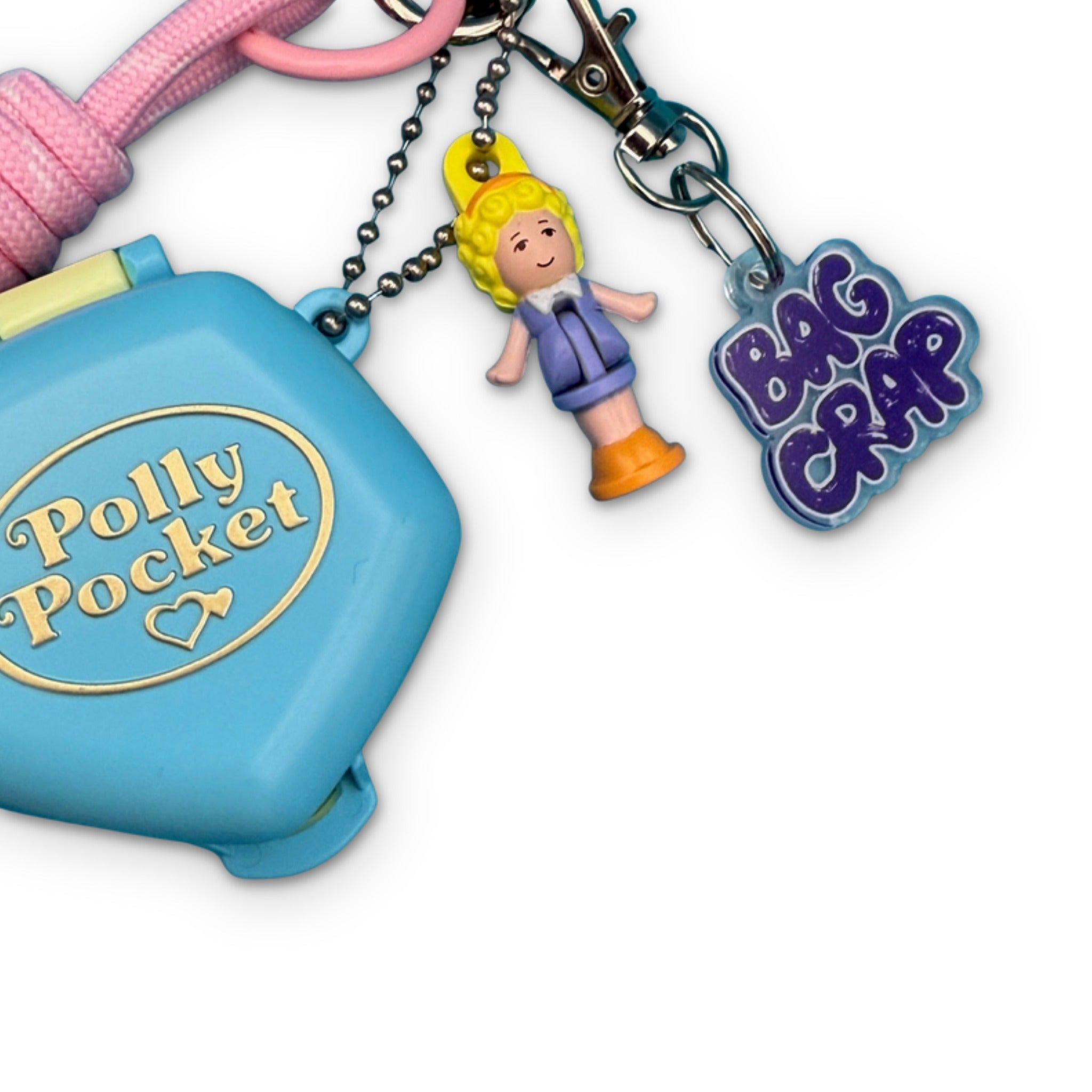 Retro Blue Polly Pocket Paracord   Pack - vintage bag charm packs nostalgia vintage y2k vintage keychain vintage charms for bag nostalgia vintage keychains y2k collectible - Bag Crap