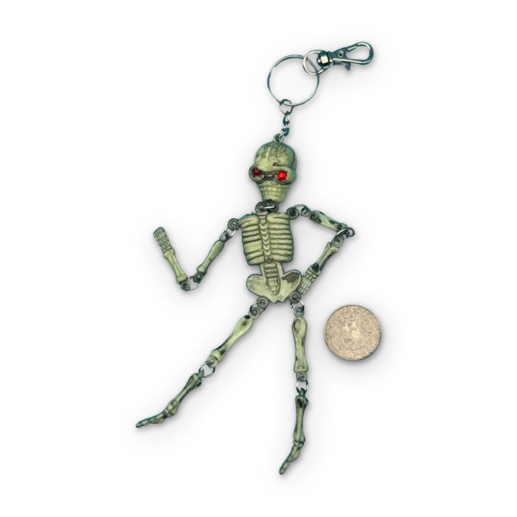 Retro Skeleton Spooky Keychain Bag Charm