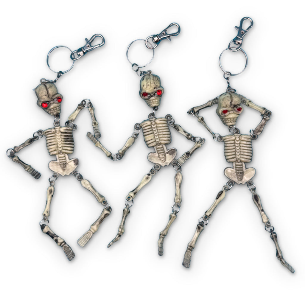 Retro Skeleton Spooky Keychain Bag Charm