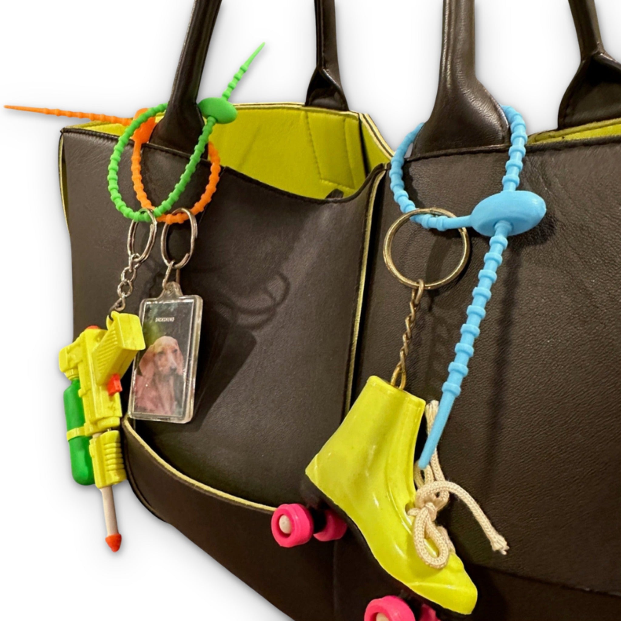Zip Tie   Attachments: Primary Colors - clips carabiners charms keychains bag designer vintage keychain vintage charms for bag nostalgia vintage keychains y2k collectible - Bag Crap