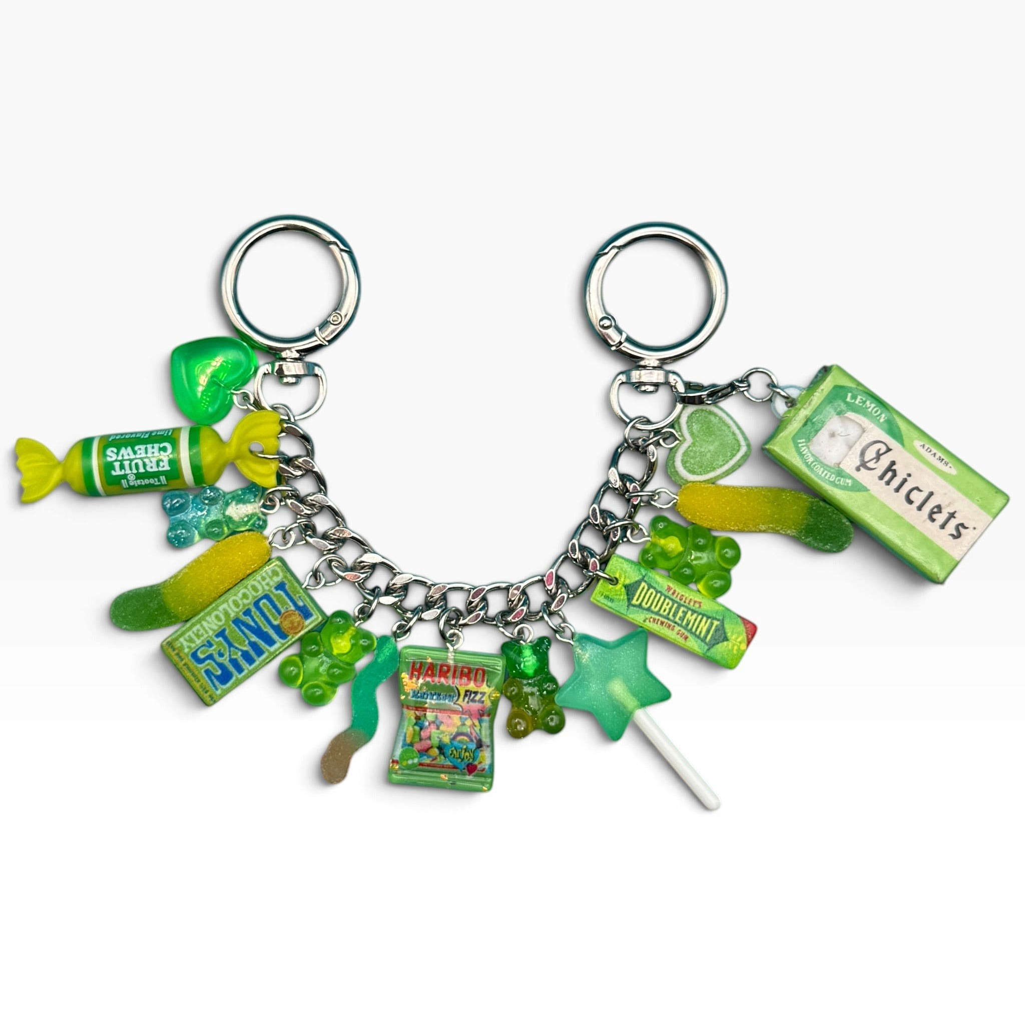 1:1 Super Stacked Lime Green Candy   Chain - vintage bag charm chains silver nostalgia vintage y2k vintage keychain vintage charms for bag nostalgia vintage keychains y2k collectible - Bag Crap