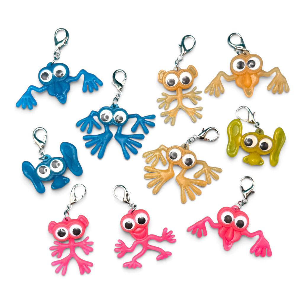 Vintage 90s Googly-Eyed Monster Keychain Charms