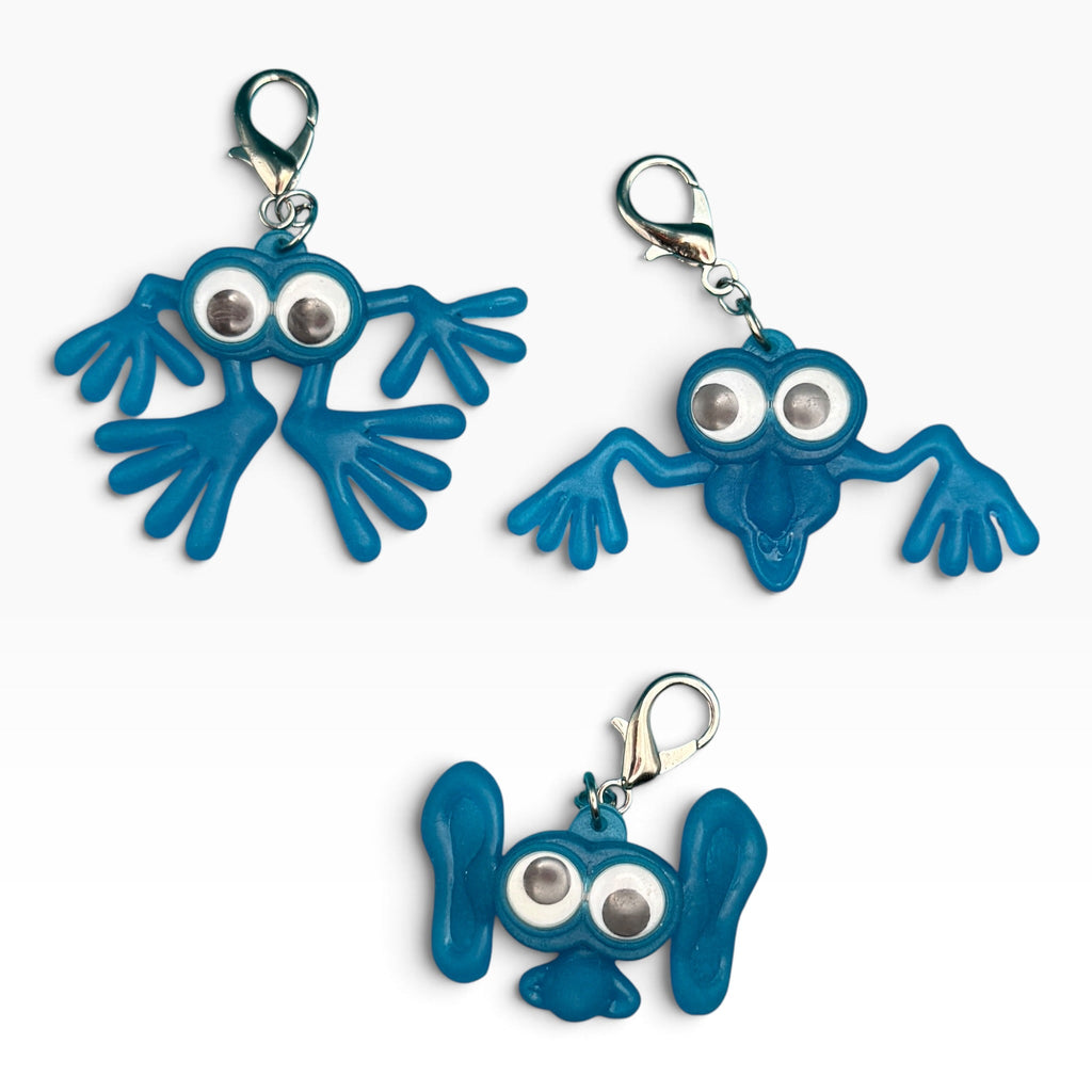 Vintage 90s Googly-Eyed Monster Keychain Charms
